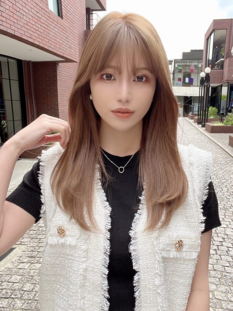 韓国風なストレートヘア