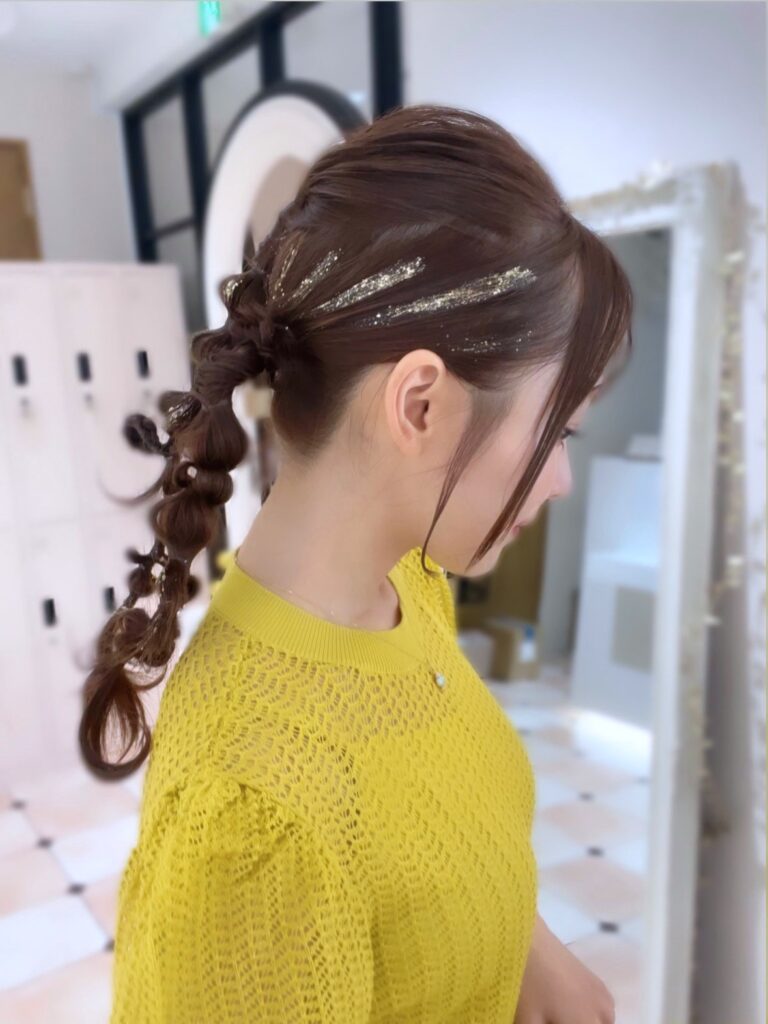 ♡金箔かわいい編みおろしヘアアレンジ♡