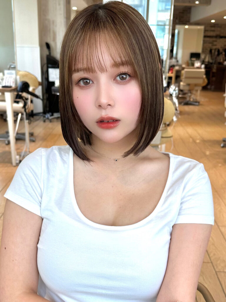 大人可愛い小顔前下がりボブ×ナチュラルボブ×20代30代40代