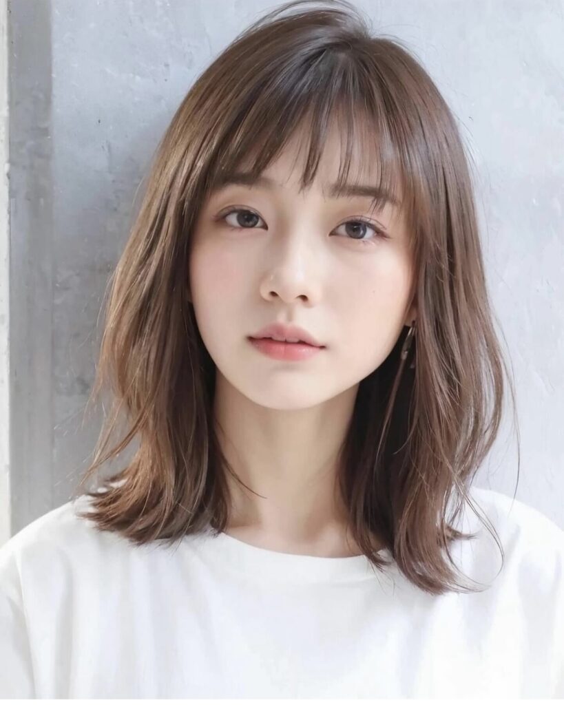 面長似合うひし形シルエットくびれヘア