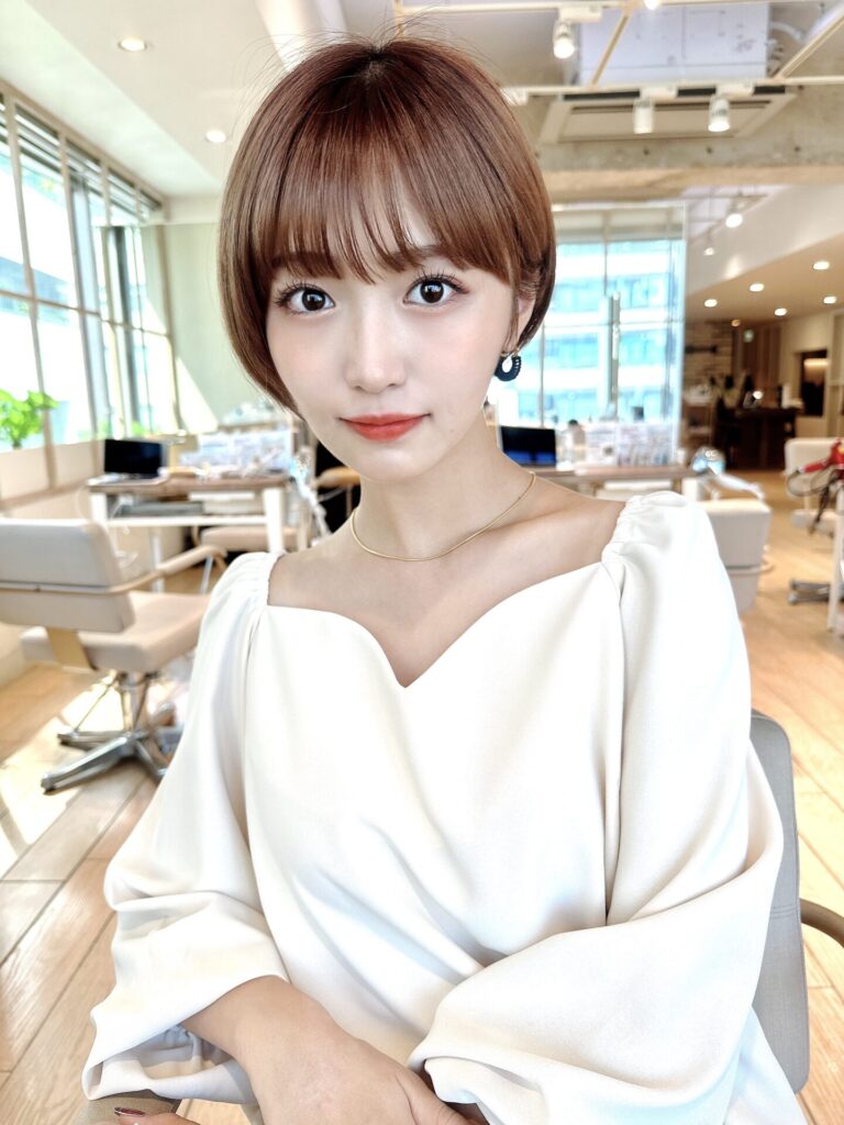 イメチェン大人可愛い小顔前下がりボブシースルー前髪20代30代
