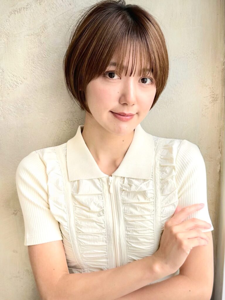 丸みショート 前下がり 似合わせカット ボブ 新宿 小顔 前上がり 30代 40代 50代