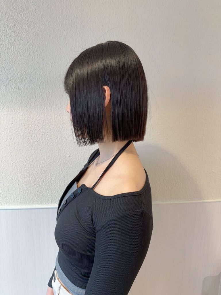 イメチェン大人可愛い小顔前下がりボブシースルー前髪20代30代