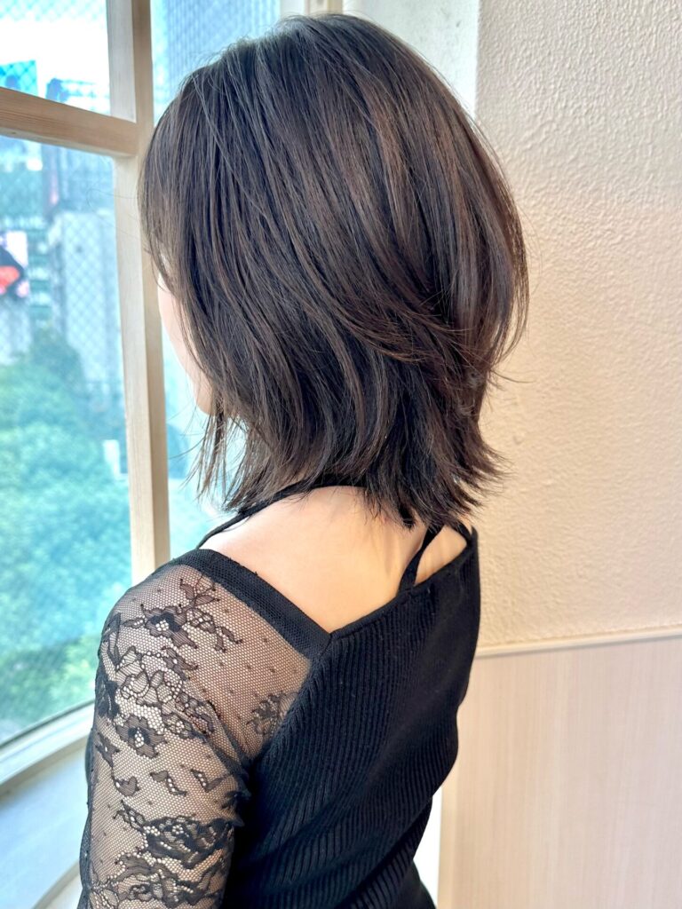 簡単大人可愛い小顔前下がりボブシースルー前髪20代30代40代