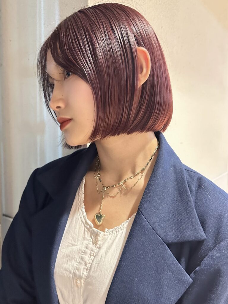 イメチェン大人可愛い小顔前下がりボブシースルー前髪20代30代