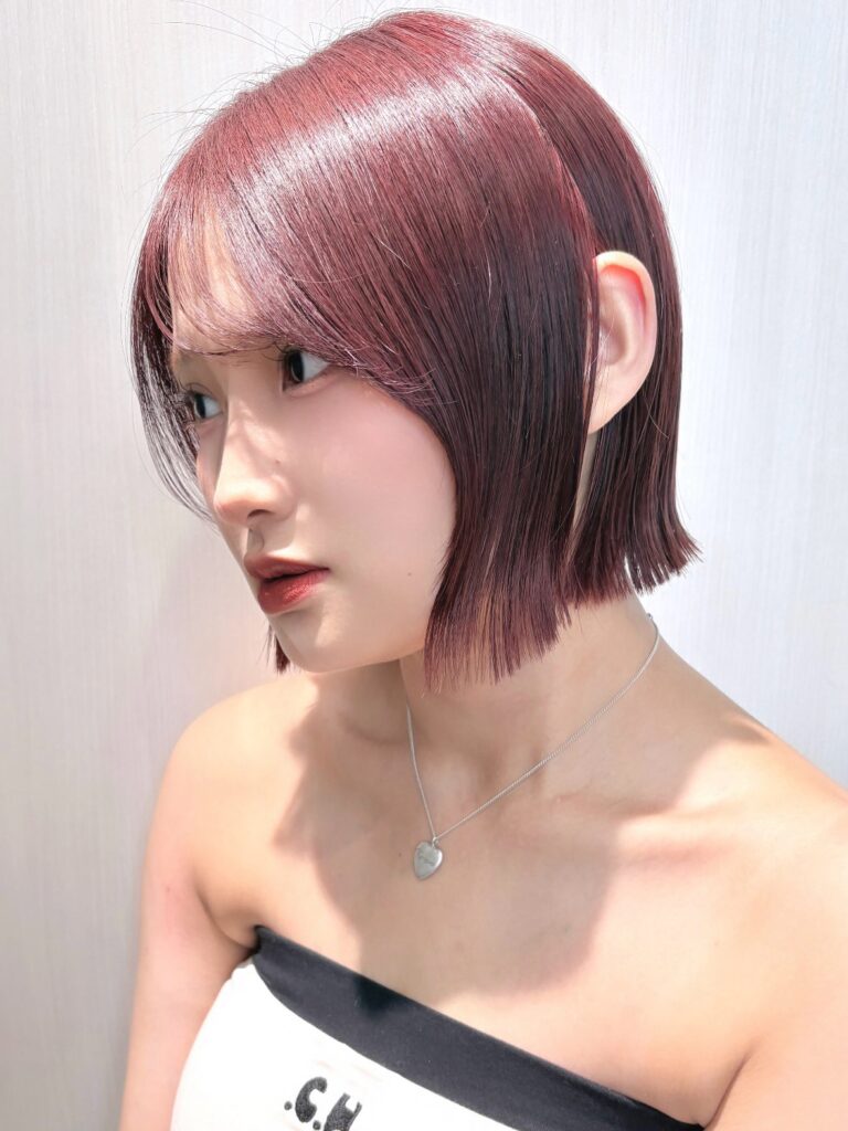 イメチェン大人可愛い小顔前下がりボブシースルー前髪20代30代