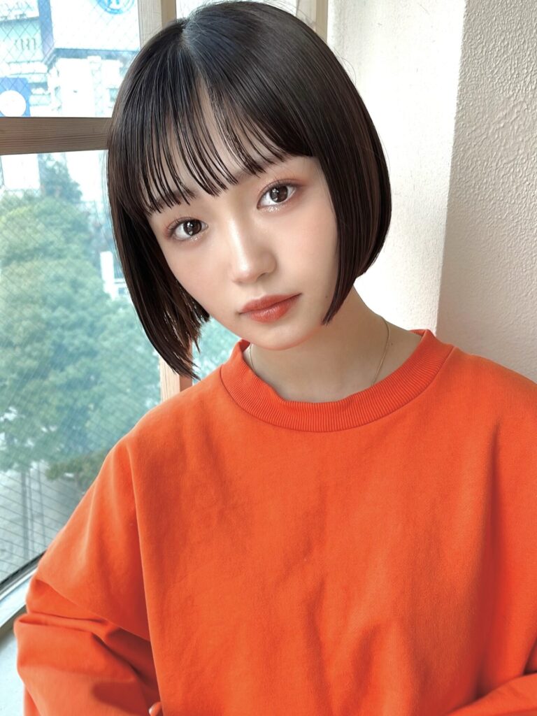 イメチェン大人可愛い小顔前下がりボブシースルー前髪20代30代