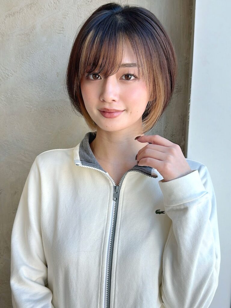 長めショート 前下がり 似合わせカット ボブ 新宿 小顔 前上がり 30代 40代 50代