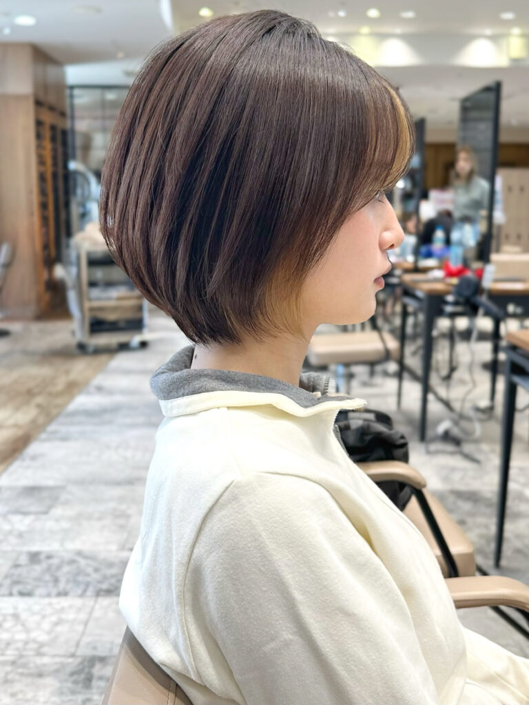 丸みショート 前下がり 似合わせカット ボブ 新宿 小顔 前上がり 30代 40代 50代