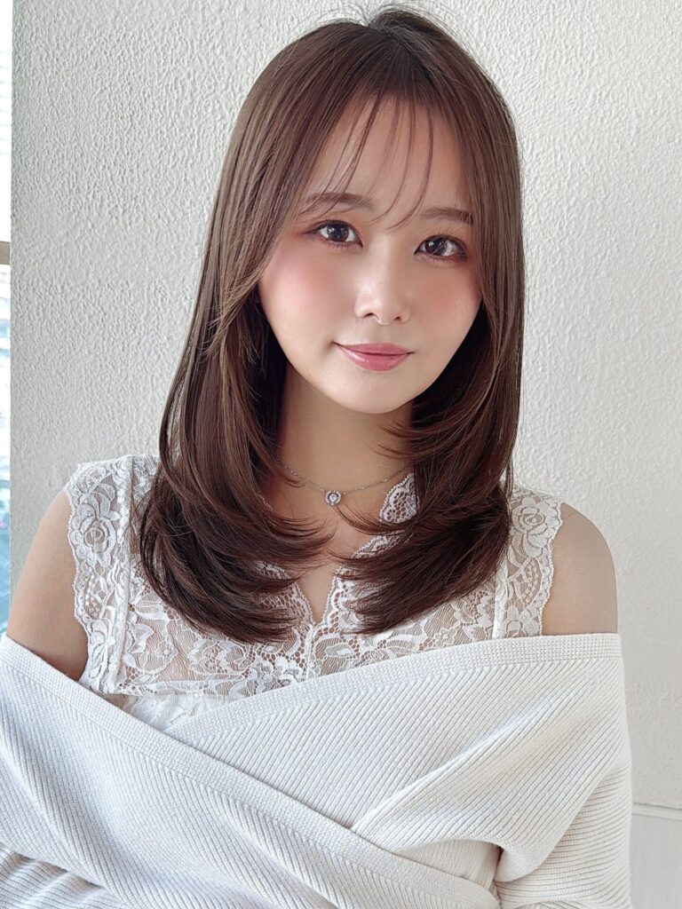 ひし形シルエットミディアムレイヤー20代30代40代