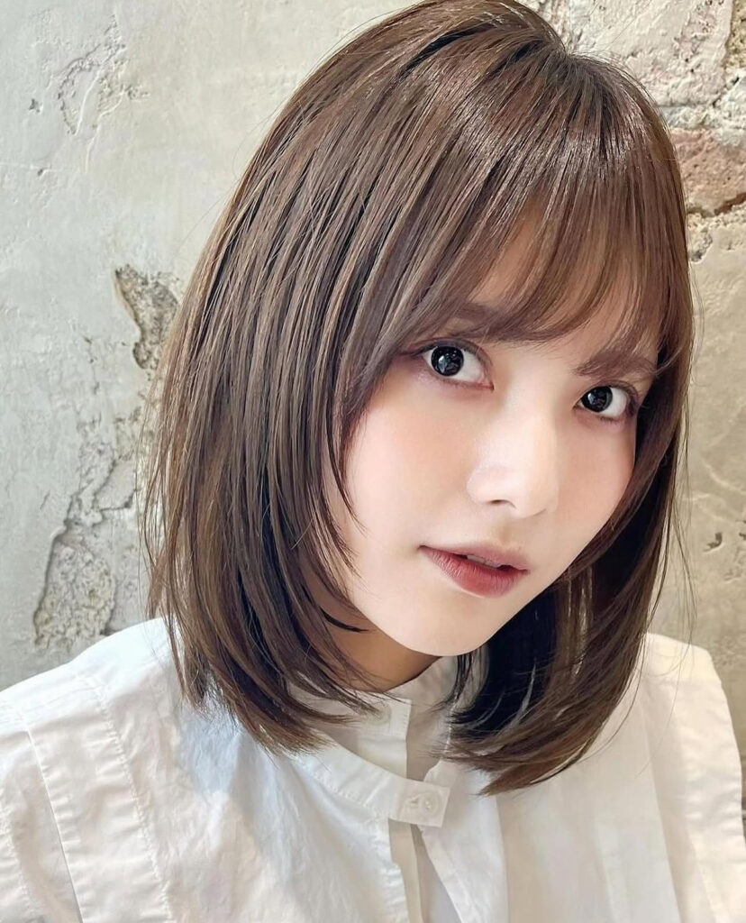 小顔効果★顔まわりレイヤーカット★ショコラベージュ★京佳