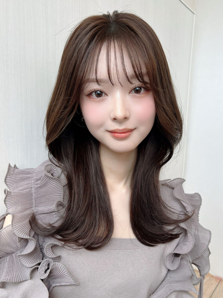 透明感ブラウン×上品レイヤースタイル